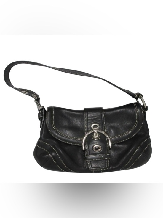 Coach Handbags - COACH SOHO BAG Y2K
Black Leather Shoulder Bag with Silver Buckle Accent